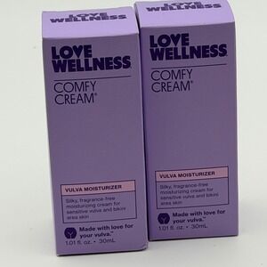 Love Wellness Comfy Cream Vulva Moisturizer 1.01oz 30mL 2 Pack New Boxed